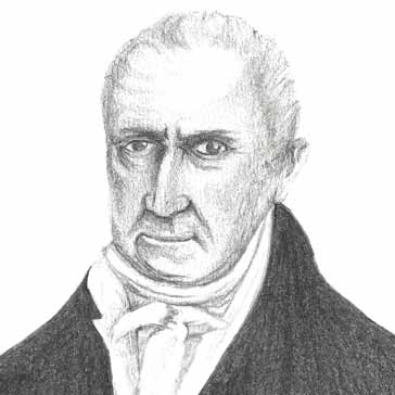 A drawing in pencil of Alessandro Volta | www.electronics-radio.com