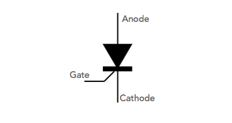 Thyristor or SCR circuit symbol