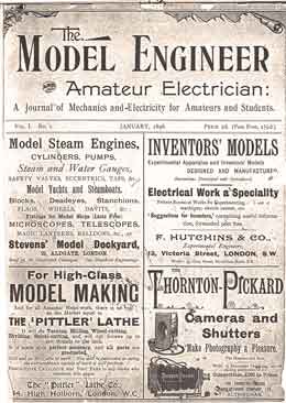 The front page from Model Engineer & Amateur Electrician January 1898 which included the article from Leslie Miller