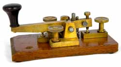 A typical British Post Office Morse key - often this type of key was called a straight key.