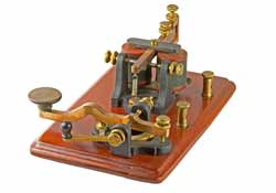 Camelback Morse key with Telegraph Sounder