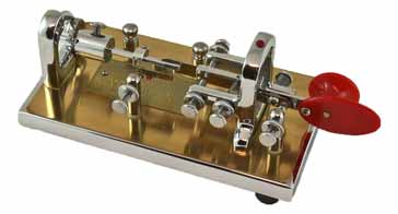 A modern presentation Vibroplex semi-automatic mechanical bug key style of Morse key often used for radio communications applications.